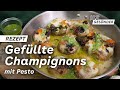 Vegetarisches Rezept zum Grillen: Gefüllte Champignons mit Pesto | AOK