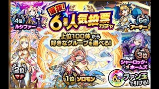 【モンスト】6周年人気投票ガチャを引く