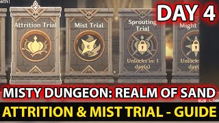 Attrition & Mist Trial Challenge 3 & 4 Guide - Misty Dungeon Realm Of Sand Event - Genshin Impact