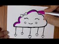 How To Draw a cloud | Draw and Color a cute cloud | drawings for kids