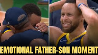 Stephen Curry emotional after Golden State Warriors win NBA title - Father-Son Moment