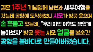 (반전 사이다사연)결혼 1주년 기념일에 남편과 세부여행을 갔는데공항에 도착해보니 시모가 방긋 웃으며 손흔들고 있는데..\