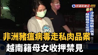 非洲豬瘟病毒走私肉品案 涉案越南籍母女收押禁見－民視新聞