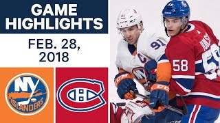 NHL Game Highlights | Islanders vs. Canadiens - Feb. 28, 2018