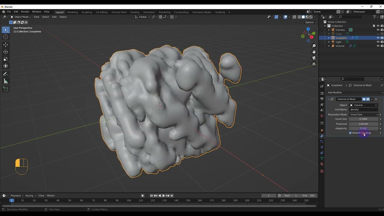 Blender Volume To Mesh Modifier - YouTube