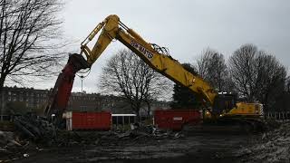 Komatsu PC 800-8 high reach demolition with LaBounty MSD 2500R scrap shear - Dem-Master Demolition