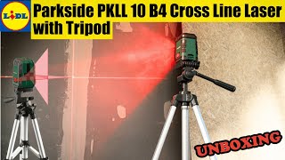 Parkside PKLL 10 B4 Cross Line Laser with Tripod  from Lidl | Unboxing