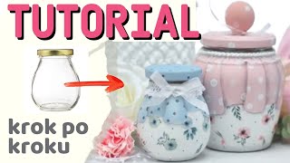 #811 Decoupage jars with a curtain effect [step by step]