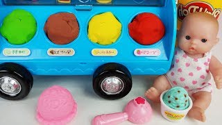 Baby Doll and Play doh Ice Cream car story music - ToyMong TV 토이몽