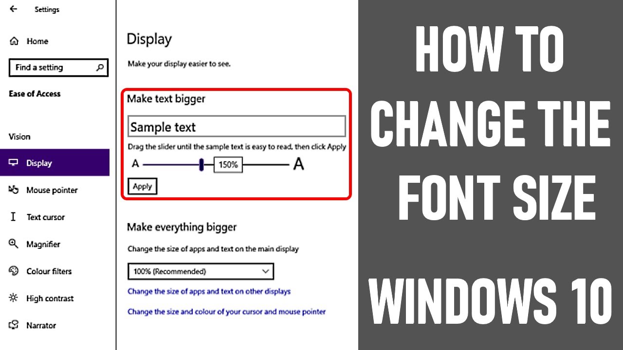 How To Change The Font Size In Windows 10 | EASY! - YouTube