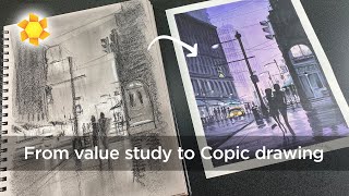 How to go from value study to finished drawing - Manga/Anime-inspired