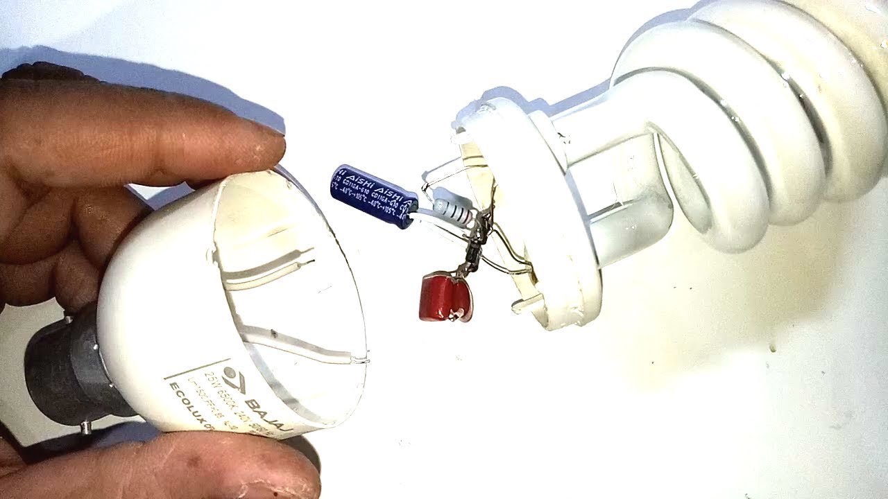 Convert Old Faulty CFL Into New Led Bulb | Cfl Light Bulbs / Repair ...