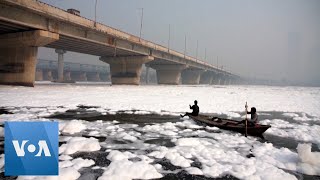 Toxic Foam Infests India’s Yamuna River