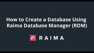 How to Create a Database Using RaimaDB (Raima Database Manager (RDM))