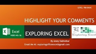 Highlight your Comments VBA