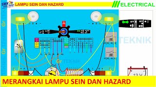 cara merangkai lampu belok - sein dan hazard