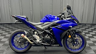 2018年モデル YZF-R25 青 3,348km ワンオーナー アクラポビッチマフラー フェンダーレス エンジンスライダー USBポート等 カスタム総額12万相当 諸費用込45.99万ケーズバイク