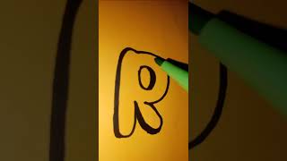bubble letter ..R.. #ytshorts #shorts #diy #youtube #tutorial