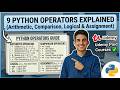 9 Python Operators Explained | Arithmetic, Comparison, Logical & Assignment  Udemy Paid Courses ✅