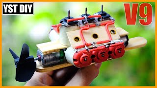 How I make a mini V9 engine at home