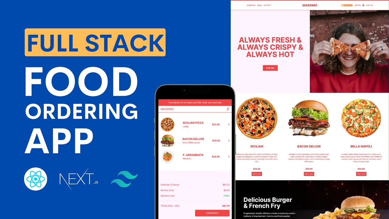 Full Stack Restaurant Food Ordering App Tutorial Next Js 13 Project