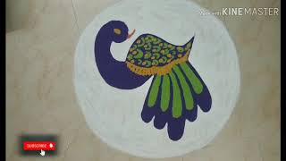 Beautiful Peacock Rangoli #rangoli #rukmaniilam