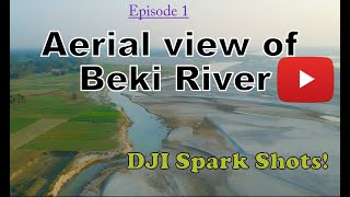 Aerial view of Beki River with DJI Spark drone || Barpeta