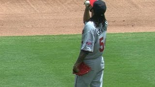 MIN@KC: Santana makes his first start with the Twins