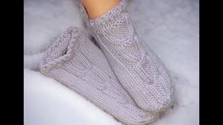 Тёплые и удобные Носочки с Узором! Спицами! Warme und bequeme Socken mit Muster! Mit Stricknadeln!