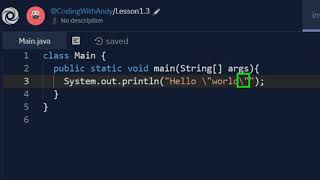 Lesson 1-3: Escape Sequences (Introductory Java Programming for AP Computer Science A)