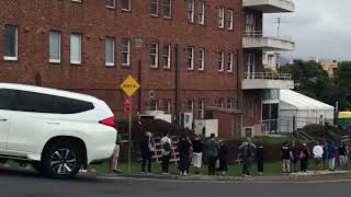 Line outside Wollongong Hospital in Wollongong, Australia for COVID-19 testing 12/29/20