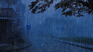 Falling Asleep Fast in 3 Minutes - Heavy Rain \u0026 Thunderstorm at Night to Deep Sleep, Heals Insomnia