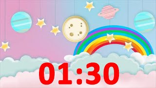 1 Minute 30 Second Timer Rainbow with Music and Alarm ⏰ for Kids Countdown Video