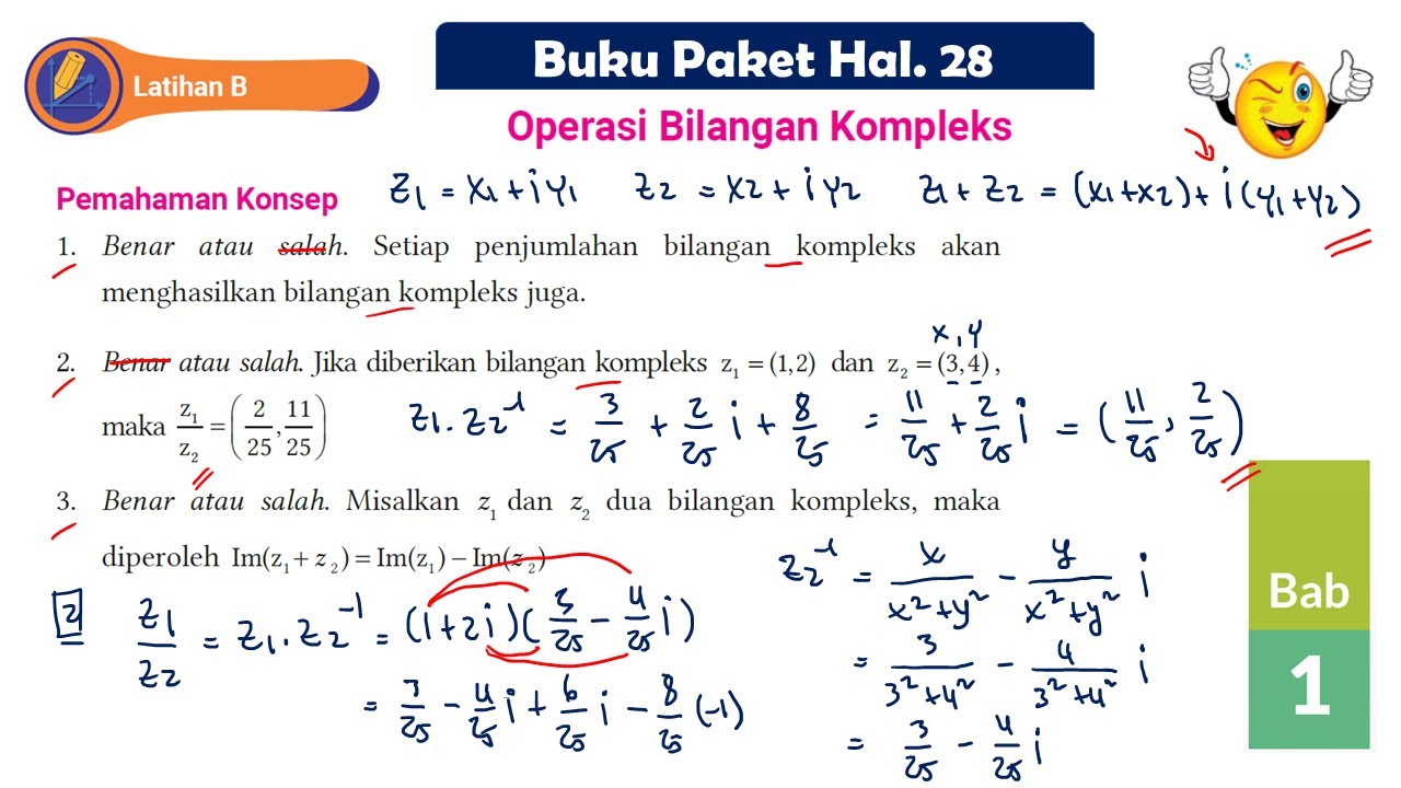 LATIHAN B NO 1 2 3 OPERASI BILANGAN KOMPLEKS MATEMATIKA TINGKAT LANJUT ...