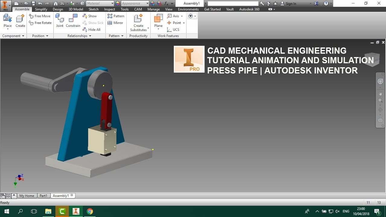 TUTORIAL SIMULATION & ANIMATION PRESS PIPE | AUTODESK INVENTOR PRO ...