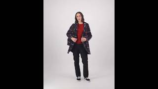 SW214181W Swanndri Women's Annmore Wool Overcoat in Queens St Check