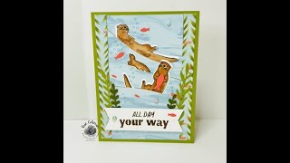 Otters in the Waves card