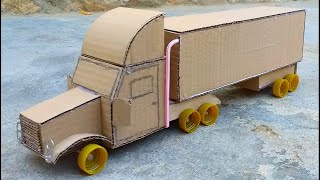 How to build a container and cargo truck with cardboard step by step