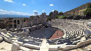 Walking in Ancient Theatre Plovdiv, Old Town Summer in Bulgaria - Античен Театър Пловдив, България