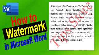 How to watermark in Microsoft Word