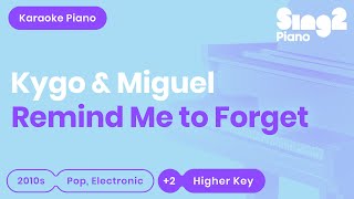Kygo, Miguel - Remind Me To Forget (Higher Key) Piano Karaoke