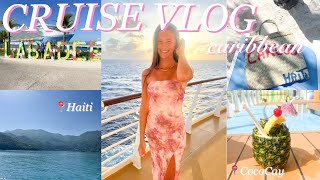 CARIBBEAN CRUISE VLOG *girls trip* | private island, haiti, + days at sea