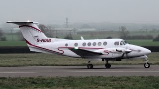 Beech 200C Super King Air G-NIAB Departure at Cambridge Airport