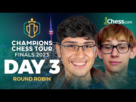 Champions Chess Tour Finals 2023 Day 3 Magnus v Wesley & Fabiano v Hikaru Battle to Top The Table