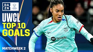 DAZN's Top 10 Goals Of Matchday 2 Of The 2023-2024 UEFA Women's Champions League Group Stage