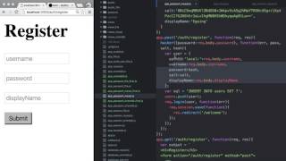 Server Side JavaScript - authentication MySQL 3 : register