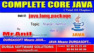 Core Java - java.lang.package - finalize() method -Part-3