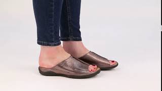 Gabor Idol Antique Silver Leather Wide Fit Casual Womens Mules