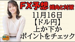 【ドル円】11月16日上か下かポイントをチェック【海外FX/仮想通貨】