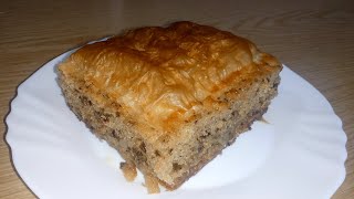 Baklava with cake filling